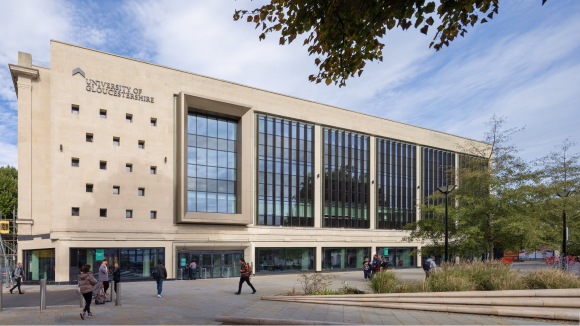 Columbia Southern University facade against blue sky